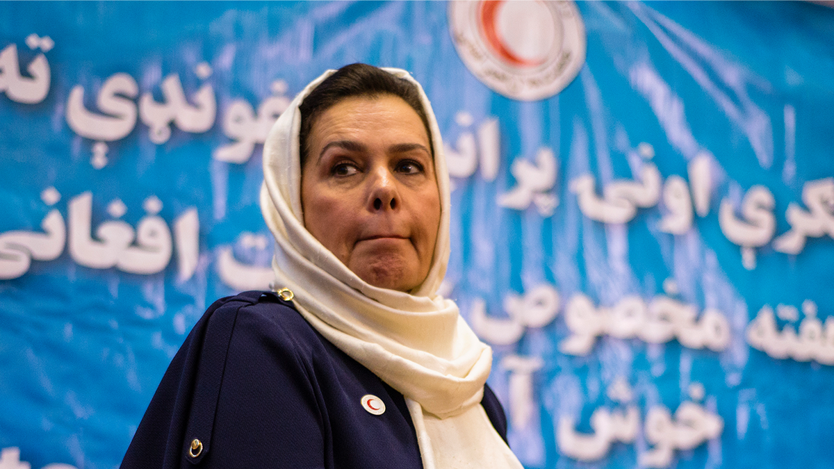 
Portrait of Fatima Gailani, president of Afghan Red Crescent Society, at celebration of 80th anniversary of Afghan Red Crescent Society, Kabul, Afghanistan (Photo by NurPhoto/NurPhoto via Getty Images)