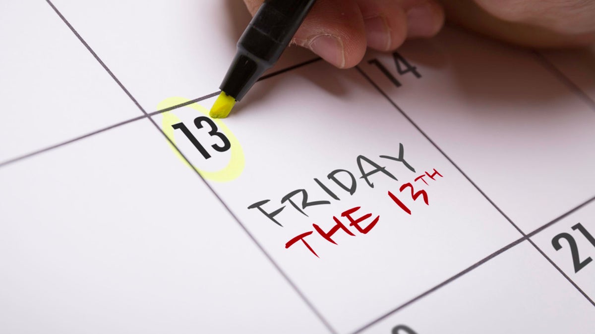 Friday the 13th circled on a calendar