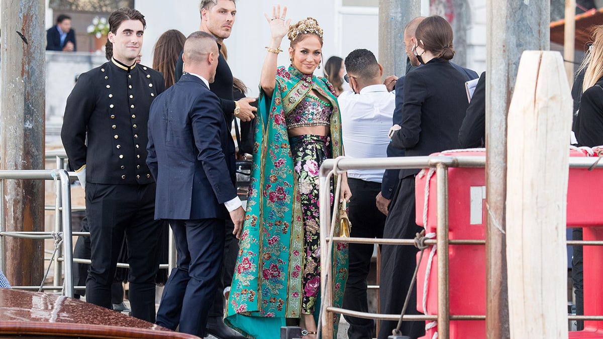Jennifer Lopez arrives at the Dolce &amp; Gabbana Alta Moda show in Venice.