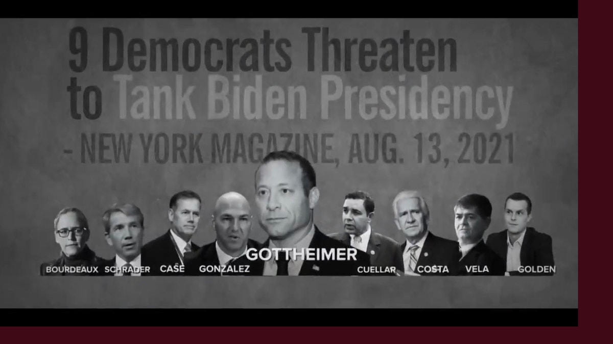 An ad from the progressive PAC Justice Democrats targeting moderate Democrats accidently included GOP Rep. Anthony Gonzalez of Ohio rather than Democrat Rep. Vicente Gonzalez of Texas. (Screenshot/Justice Democrats)