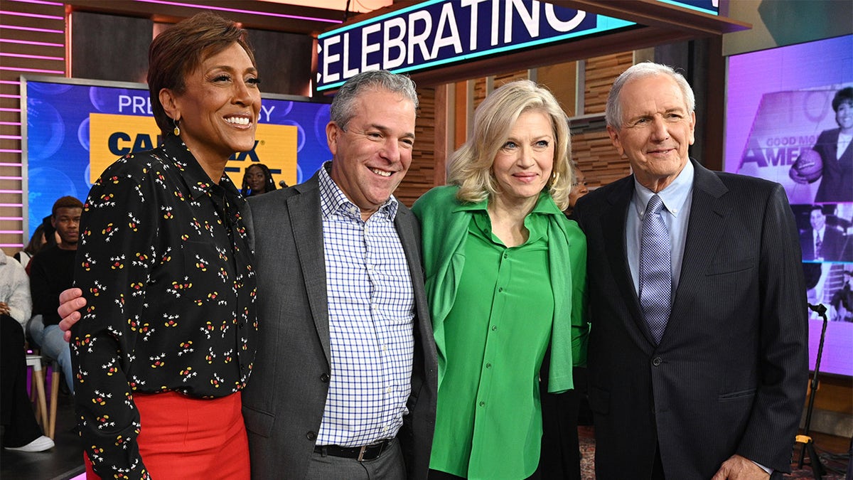THIS WEEK WITH GEORGE GOOD MORNING AMERICA - 1/15/20 - Robin Roberts celebrates her 30th year with ABC on "Good Morning America," on Wednesday January 15, 2020 on ABC.(Photo by Lorenzo Bevilaqua/ABC via Getty Images) ROBIN ROBERTS, MICHAEL CORN, DIANE SAWYER, CHARLES GIBSON