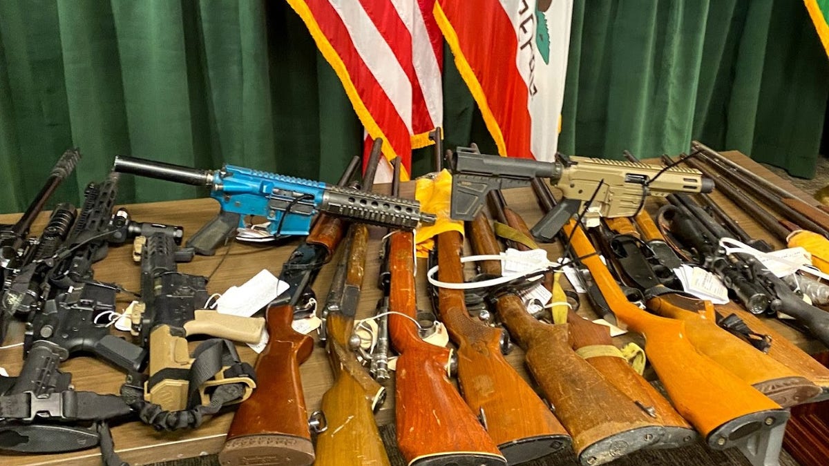 Unlicensed guns confiscated from the raid. 