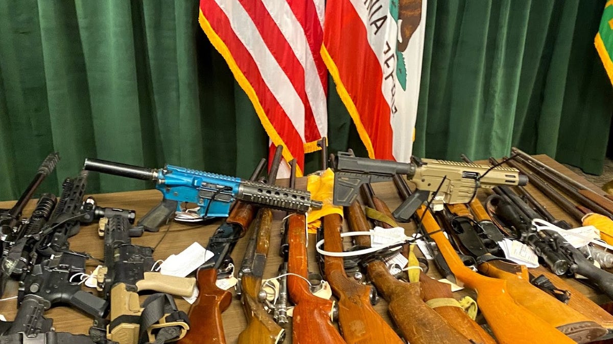 Unlicensed guns confiscated from the raid.