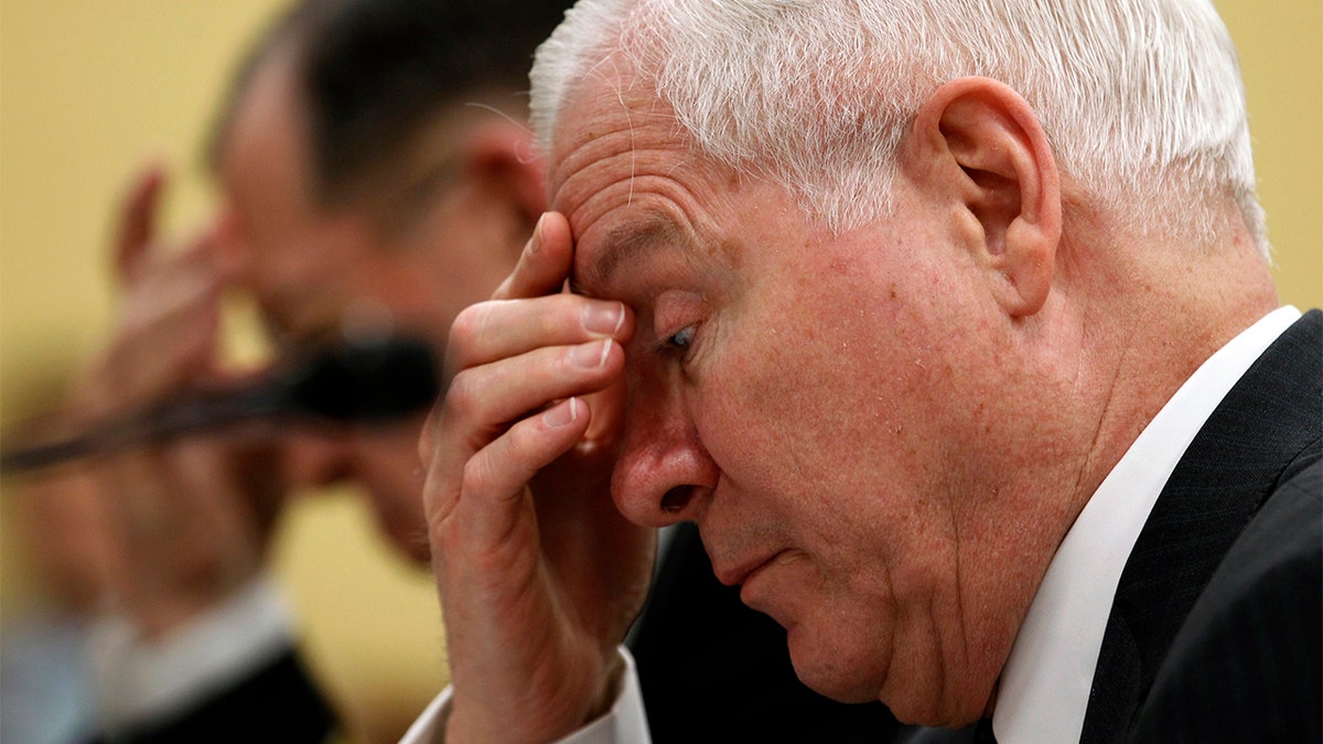Then-Defense Secretary Robert Gates at a hearing of the House Appropriations Defense Subcommittee on Capitol Hill in Washington, D.C., on March 2, 2011. 
