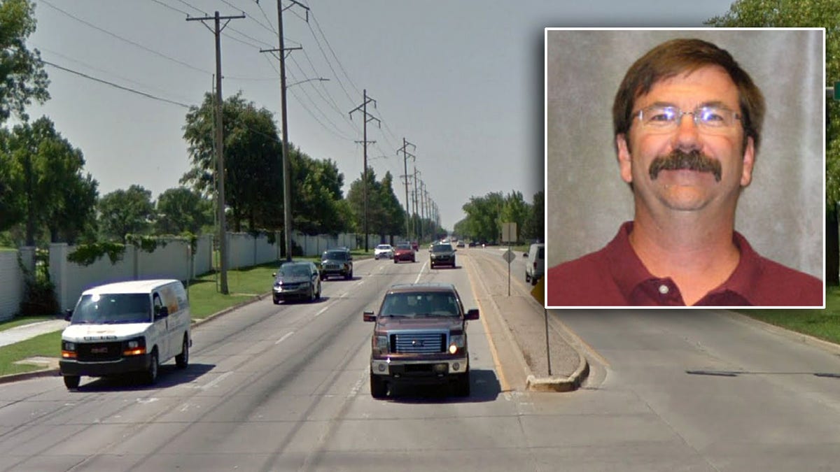 The incident where Mark Stump came to the driver's rescue happened Friday along this stretch of Rock Road in Wichita, Kan., a report says. (Google Maps/United Way)