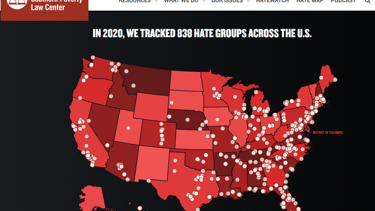 Southern Poverty Law Center hate groups map