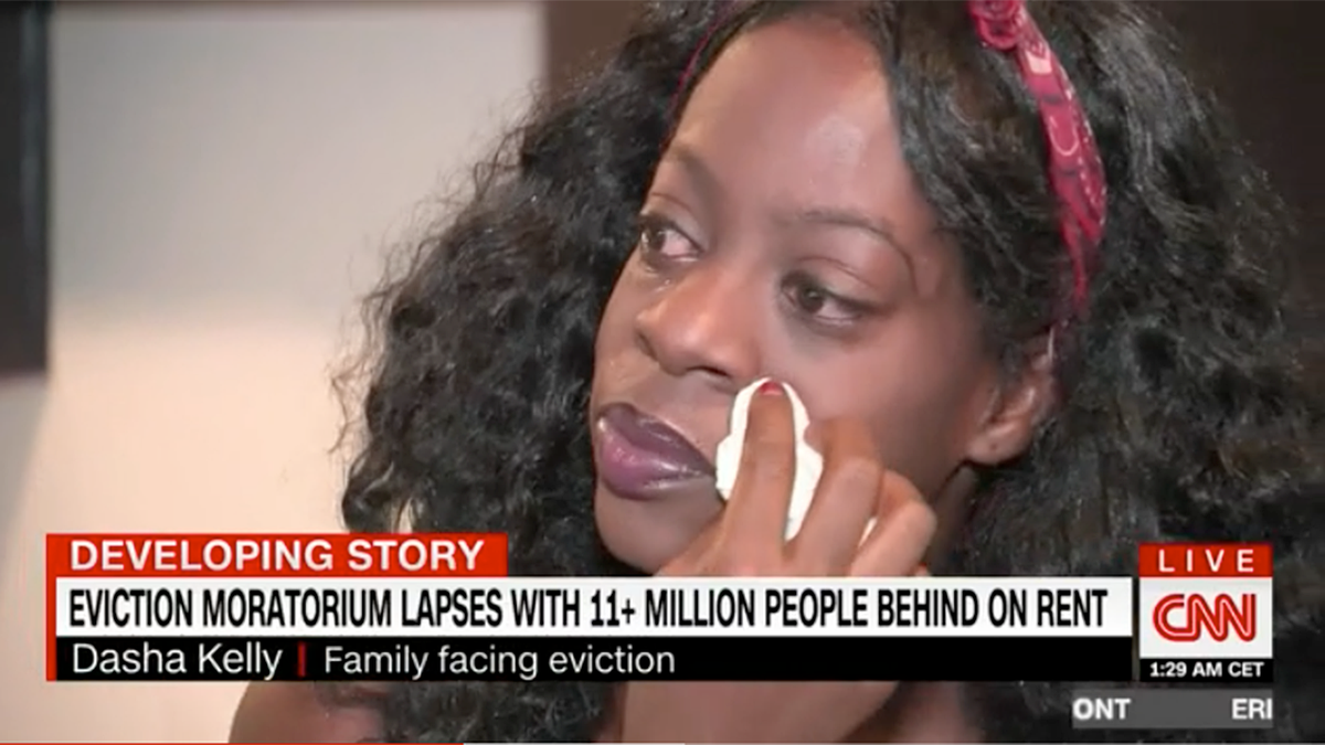 CNN promoted the story of a "mom" to three young children who was nervous about being evicted amid the federal eviction moratorium. It turns out she was not the mother of the children shown throughout the segment. 