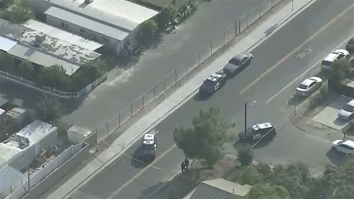 The scene where a Southern California sheriff's deputy was shot Tuesday.