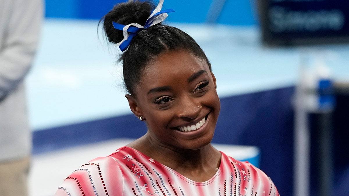 Simone Biles smiles