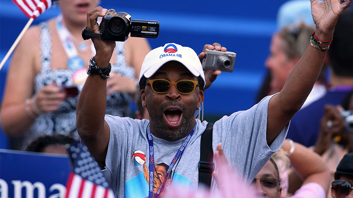 UNITED STATES - AUGUST 28: ?Spike Lee, a film director, uses a Sony video camera to record day four of the Democratic National Convention (DNC) at Invesco Field at Mile High in Denver, Colorado, U.S., on Thursday, Aug. 28, 2008. Senator Barack Obama of Illinois will accept his party's nomination for Democratic presidential candidate during his speech at the stadium tonight. ?(Photo by Daniel Acker/Bloomberg via Getty Images)