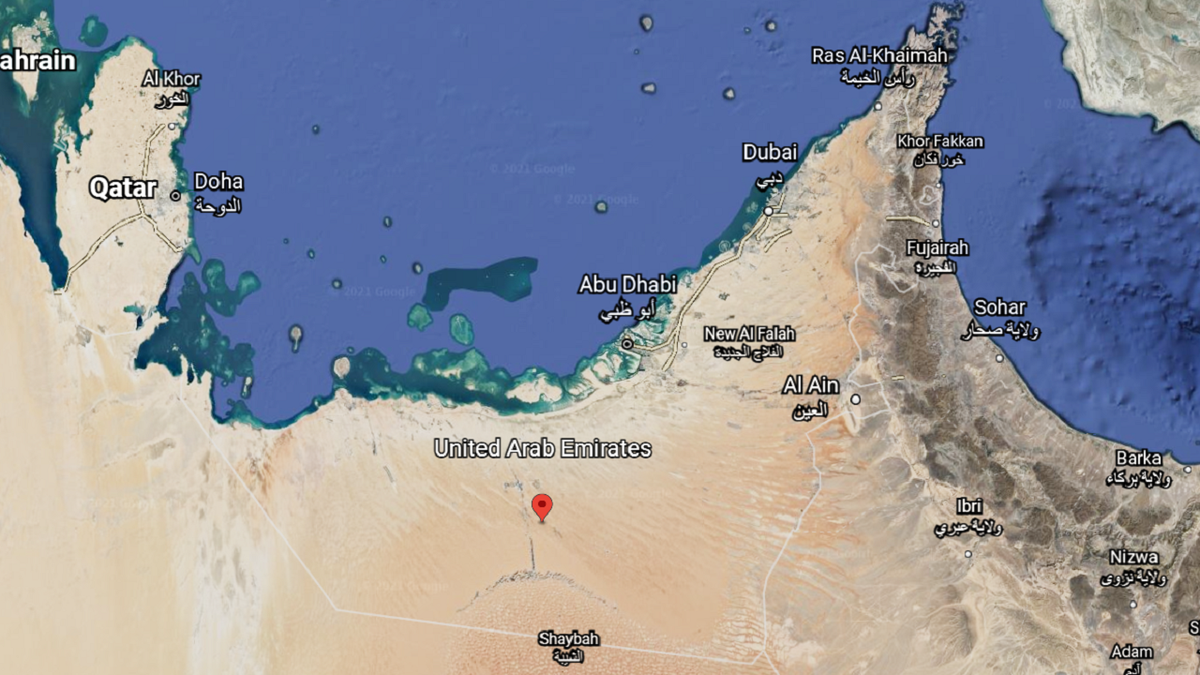 Map of Middle Eastern United Arab Emirayes (UAE)