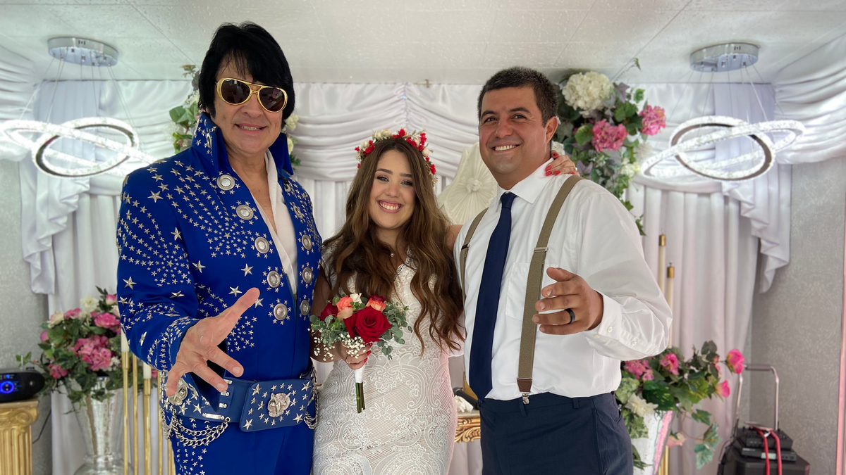 Daniel Pinedo and Gisselle Pompa married in early August at the Little White Wedding Chapel in Las Vegas. They opted to for an intimate ceremony over a large get-together in Mexico. (Ashley Soriano/Fox News)