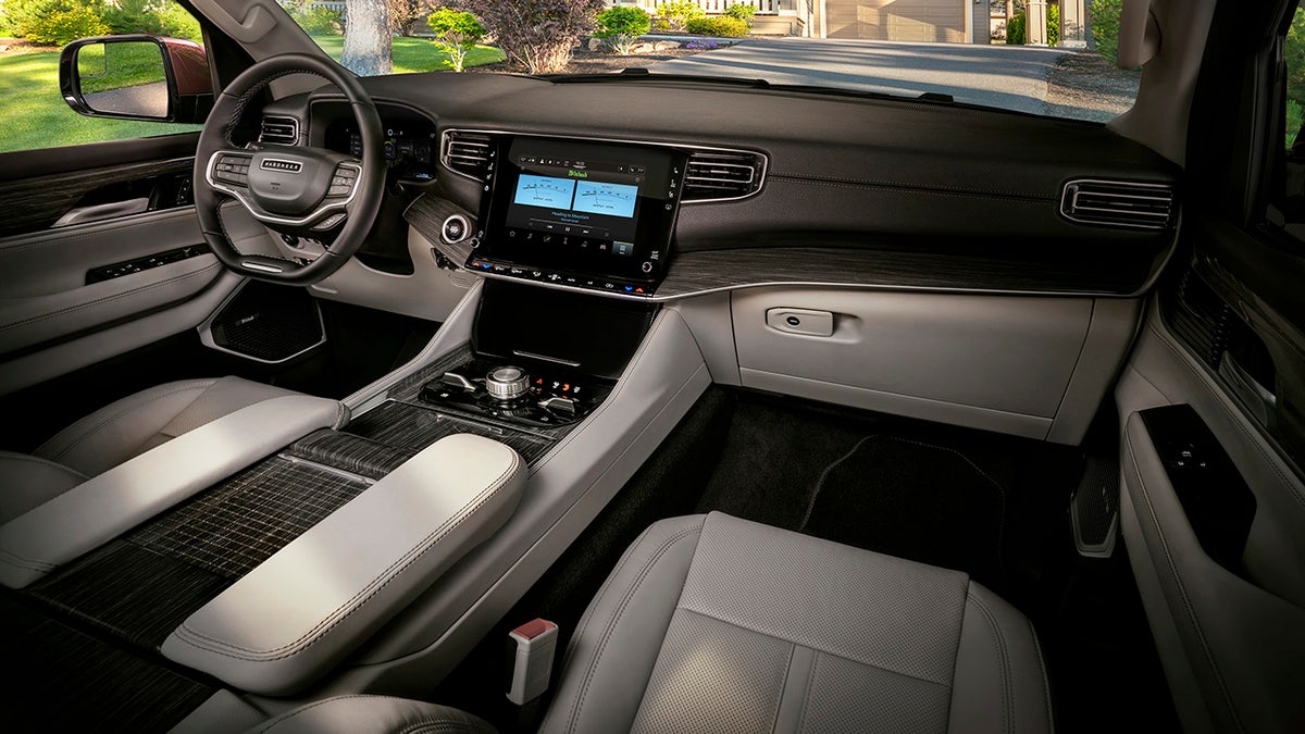 The Wagoneer's interior is slightly less lavish than the Grand Wagoneer's.