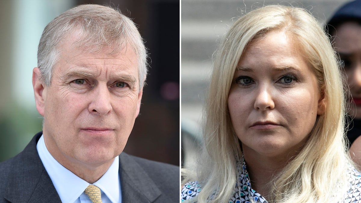 A split image of Prince Andrew and Virginia giuffre