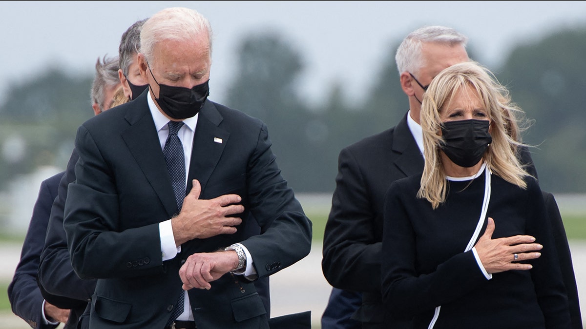 Joe Biden at dignified transfer of 13 us service members killed in ISIS-K attack in Kabul, Afghanistan