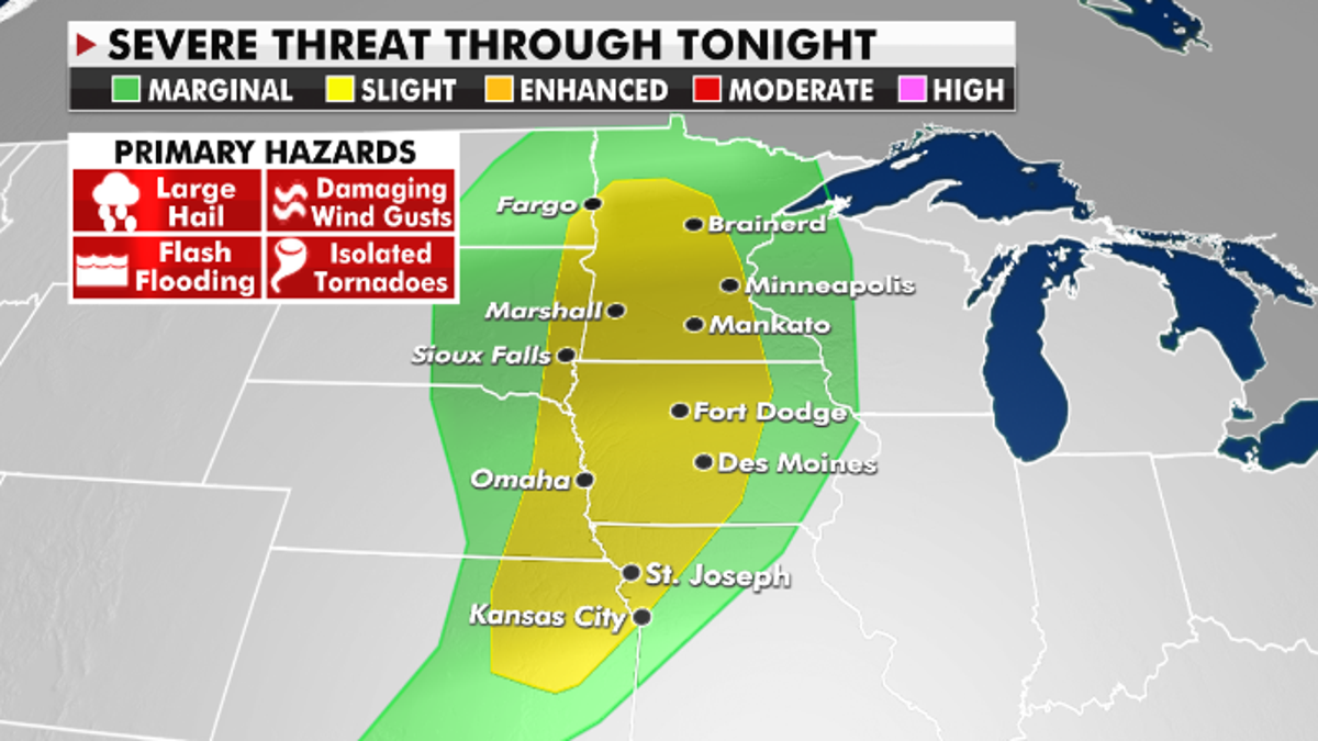 The threat of severe weather on Friday.
