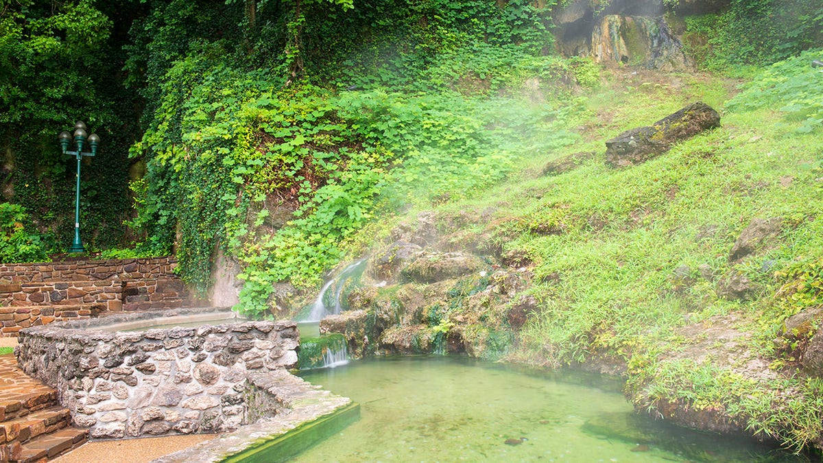 Little waterfalls and pond in Hot Springs National Park