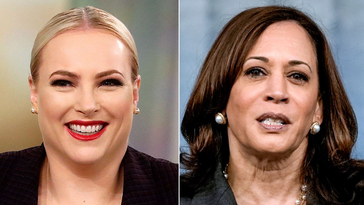 Meghan McCain, left, shaded Vice President Kamala Harris on Wednesday, hours after the vice president paid her respects at a Hanoi, Vietnam, memorial to late Sen. John McCain’s years as a POW during her sweep through Southeast Asia.