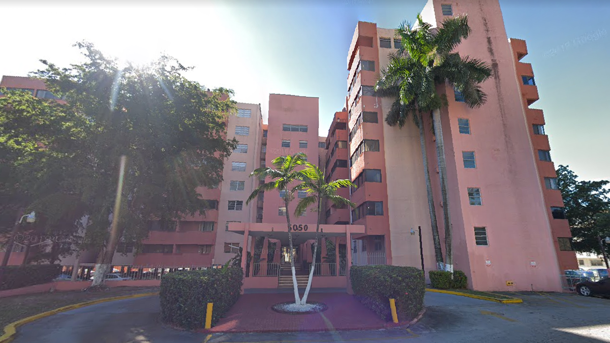 The eight-story building at 5050 NW 7th St was evacuated overnight. (Google Maps)