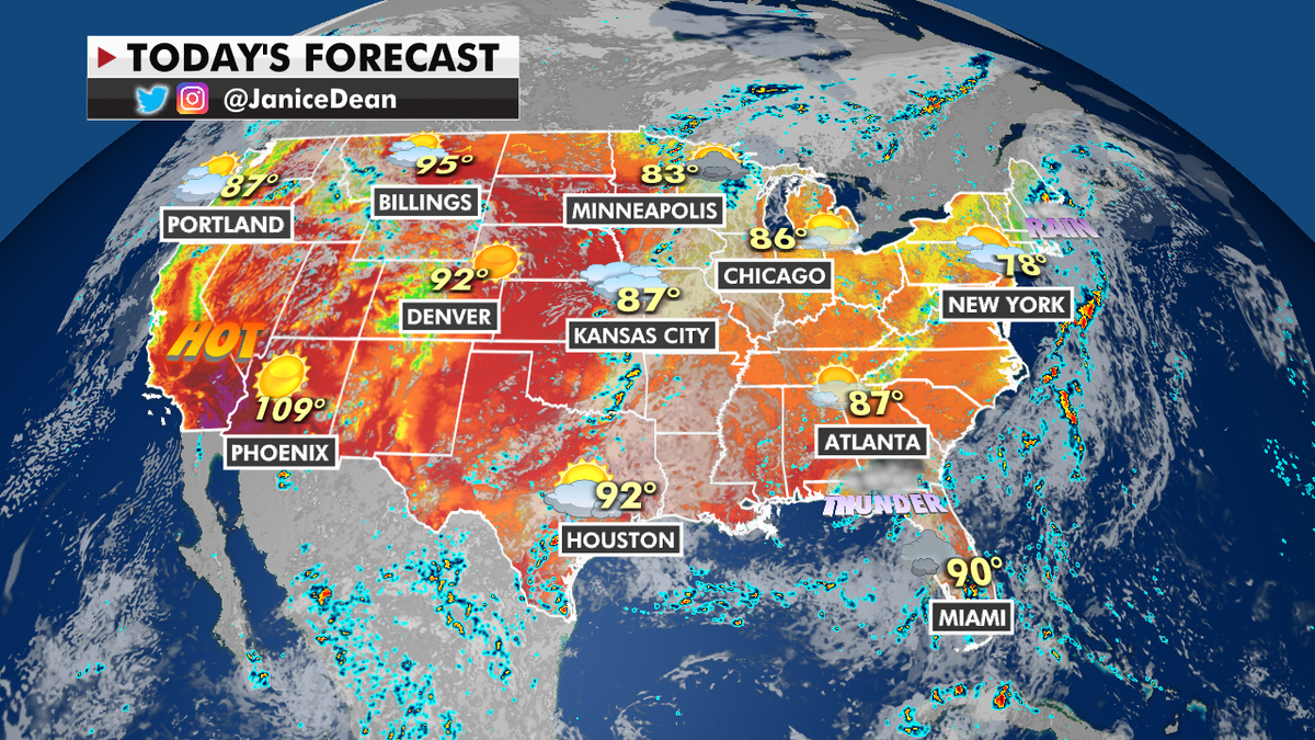 The national forecast for Thursday, Aug. 5. (Fox News)