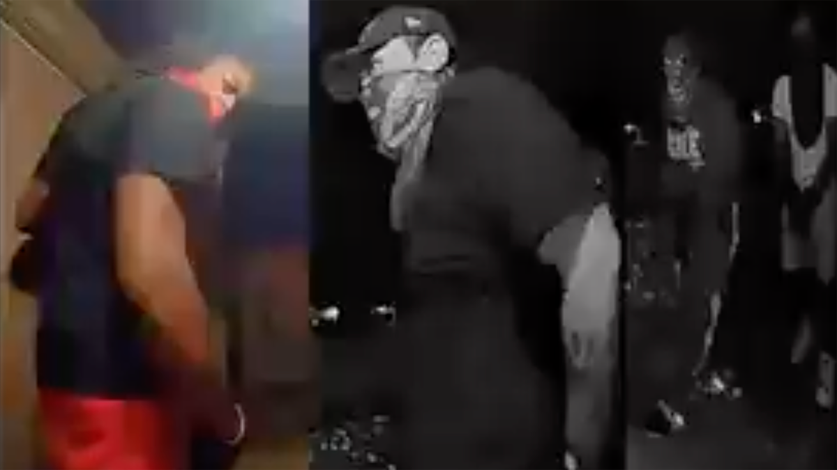 The Phoenix Police Department is searching for these three suspects who they say were caught on a home security camera kicking down's a man's front door before being chased off by gunfire.