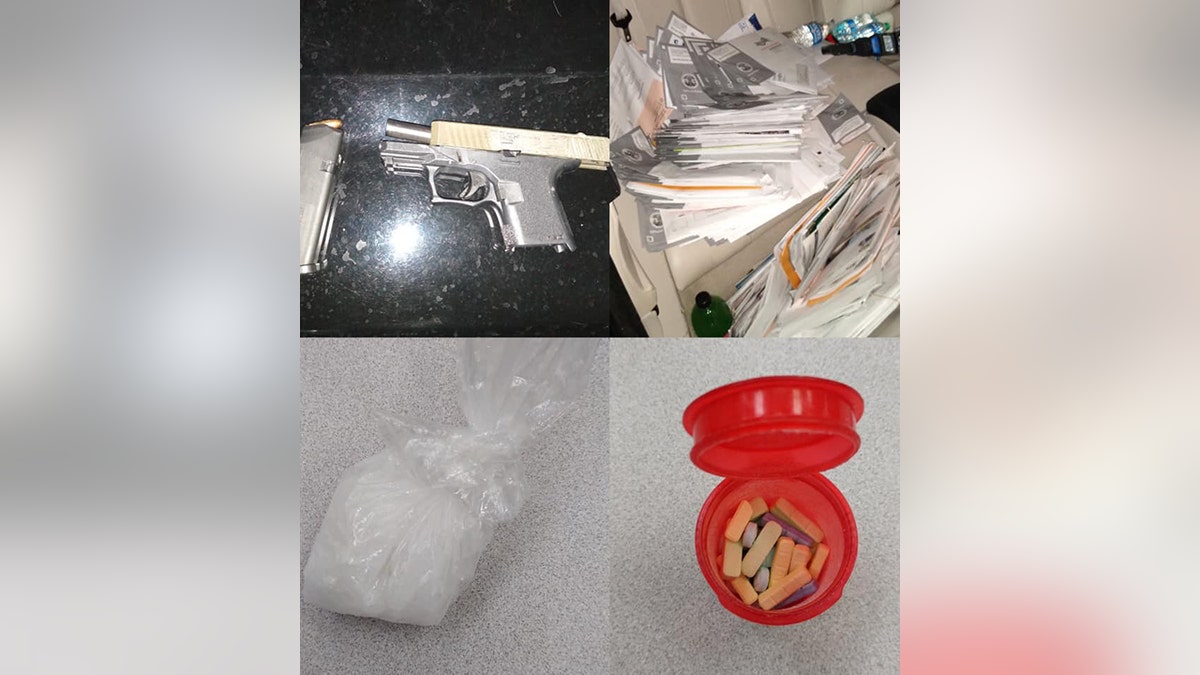 Hundreds of California recall ballots, drugs and a loaded gun were found last week inside a vehicle where a felon was passed out inside, authorities said Monday.