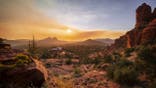 Sedona at sunset view from the Chapel of the Holy Cross
