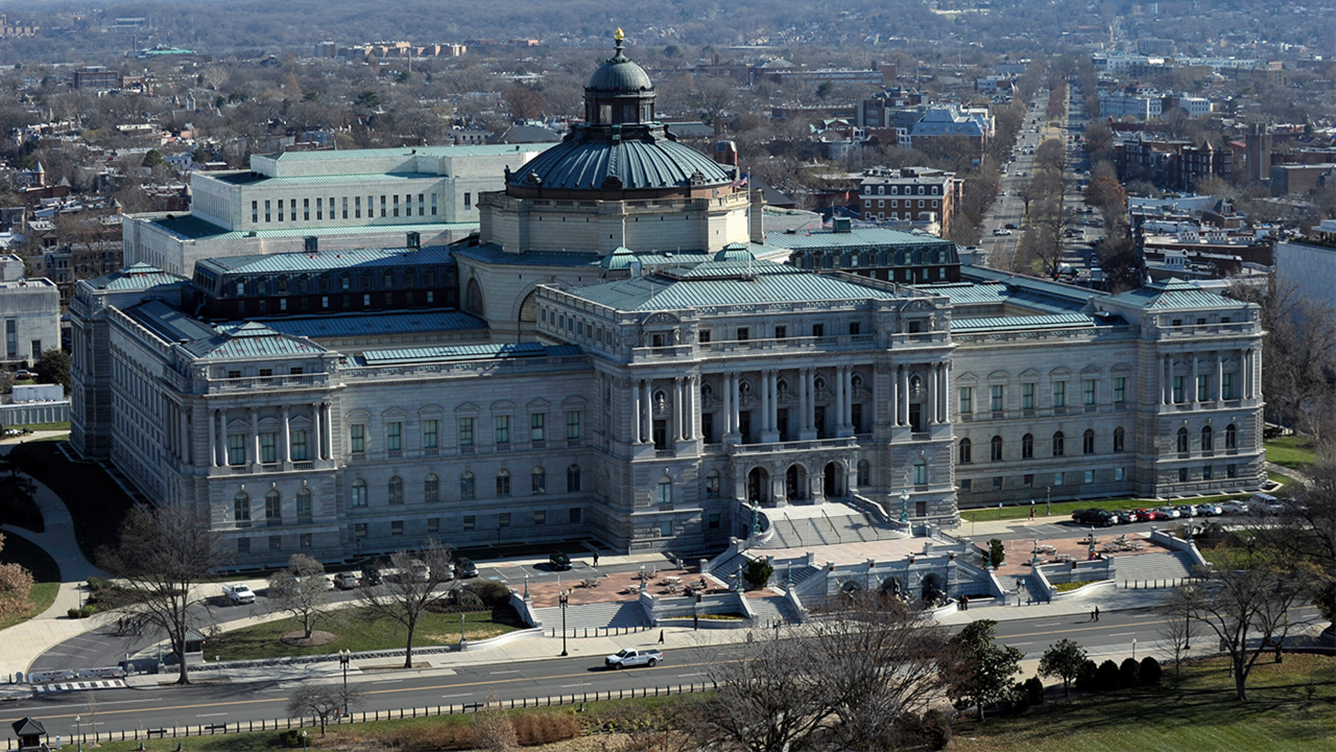In this Dec. 19, 2013 file photo, the Library of Congress is seen in Washington. Police were investigating a report Thursday, Aug. 19, 2021, of a possible explosive device in a pickup truck outside the Library of Congress on Capitol Hill and have evacuated the area around the building, two law enforcement officials told The Associated Press. (AP Photo/Susan Walsh, FIle)