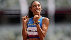 Melissa Gonzalez's husband, Lions QB David Blough, goes wild as she sets new record in 400-meter hurdles