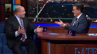 Stephen Colbert puts CNN's Brian Stelter's feet to the fire over network's handling of Cuomo scandal