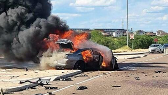 Car bursts into flames following vehicle pursuit over suspected human smuggling attempt