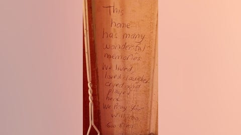 New homeowners find the most heartfelt message written on wall by family before them