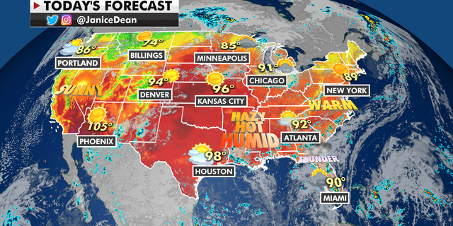 The national forecast for Tuesday, Aug. 24.