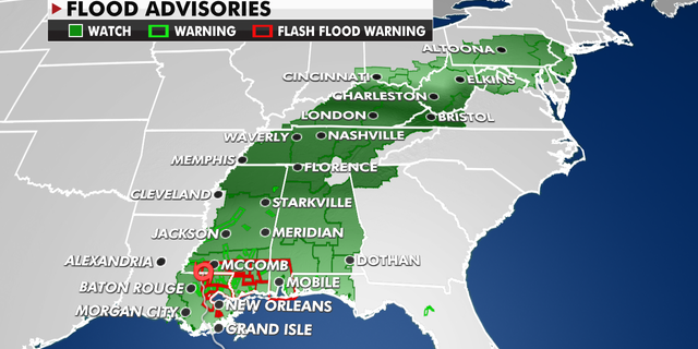 Flood advisories currently in effect.