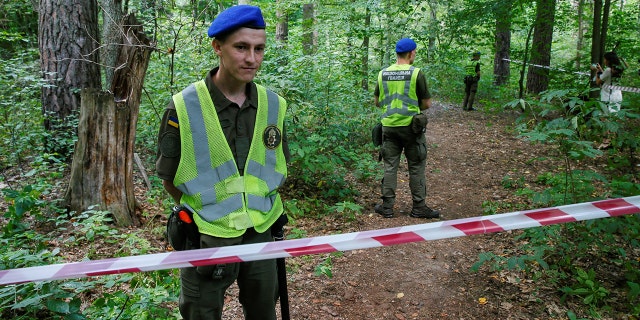 A view of the site where Vitaly Shishov, who led a Kyiv-based organisation that helps Belarusians fleeing persecution, was found dead in Kyiv, Ukraine August 3, 2021. REUTERS/Gleb Garanich