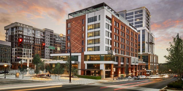 The AC Hotel Greenville Downtown, that’s within walking distance of Falls Park on the Reedy River, the Swamp Rabbit Trail, and the Shoeless Joe Jackson Museum, among many other local draws.