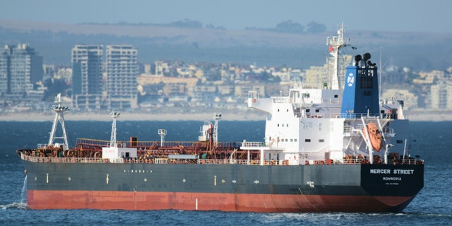 This Jan. 2, 2016 photo shows the Liberian-flagged oil tanker Mercer Street off Cape Town, South Africa. The oil tanker linked to an Israeli billionaire reportedly came under attack off the coast of Oman in the Arabian Sea, authorities said Friday, July 30, 2021, as details about the incident remained few.