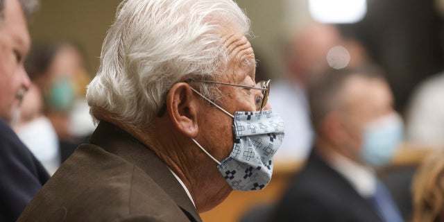 Ruben Flores, father of Paul Flores, sits in court on Monday in San Luis Obispo, Calif. Paul Flores is charged in the killing of missing Cal Poly student Kristin Smart.