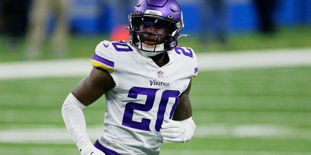 FILE - In this Jan. 3, 2021, file photo, Minnesota Vikings cornerback Jeff Gladney plays during the second half of an NFL football game against the Detroit Lions in Detroit.