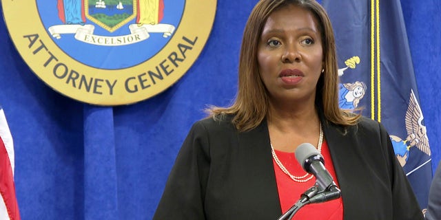 New York State Attorney General Letitia James speaks at a news conference in New York on Aug. 3, 2021. (AP Photo/Ted Shaffrey)