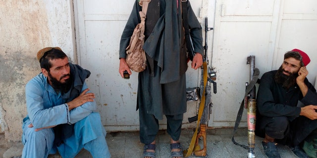 Taliban fighters inside the city of Farah, capital of Farah province southwest of Kabul, Afghanistan, Wednesday, Aug. 11, 2021. (AP Photo/Mohammad Asif Khan)