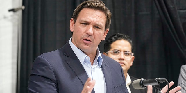 Florida Gov. Ron DeSantis speaks at the opening of a monoclonal antibody site Wednesday, Aug. 18, 2021, in Pembroke Pines, Fla.