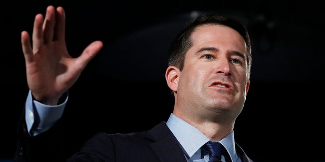 Former Democratic presidential candidate Rep. Seth Moulton, D-Mass., speaks during a candidate forum on labor issues on Aug. 3, 2019.