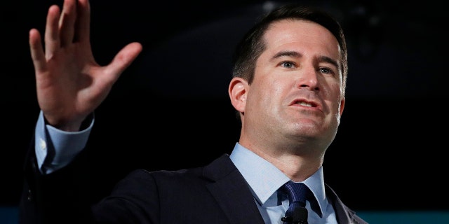 Former Democratic presidential candidate Rep. Seth Moulton, D-Mass., speaks during a candidate forum on labor issues on Aug. 3, 2019.