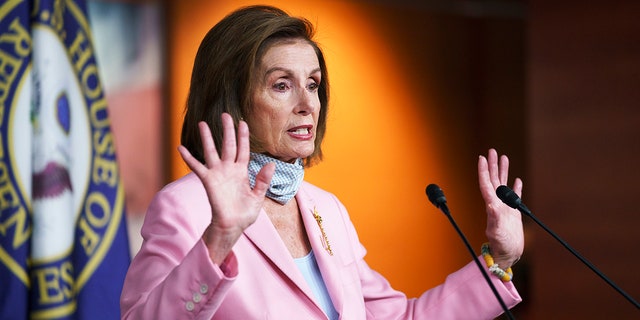Speaker of the House Nancy Pelosi, D-Calif., meets with reporters at the Capitol in Washington, Wednesday, Aug. 25, 2021. Pelosi and congressional Democrats are aiming for a few more big wins before the midterms. 