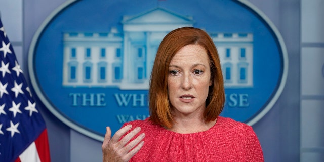 White House press secretary Jen Psaki speaks during the daily briefing at the White House in Washington, Thursday, Aug. 26, 2021. (AP Photo/Susan Walsh)