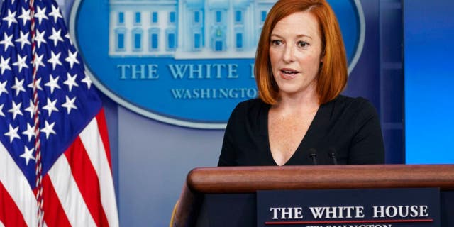 White House press secretary Jen Psaki speaks during the daily briefing at the White House in Washington, Friday, Aug. 27, 2021. (AP Photo/Susan Walsh)