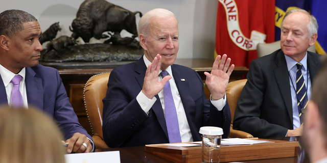 President Joe Biden holds a meeting on infrastructure with labor and business leaders at the White House July 22, 2021.
