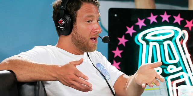 David Portnoy, founder of Barstool Sports, speaks during a radio broadcast ahead of Super Bowl LIV on January 30, 2020 in Miami Beach, Florida.  The San Francisco 49ers will face the Kansas City Chiefs in the 54th game of the Super Bowl on Sunday, February 2. 