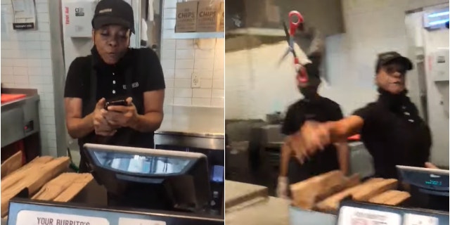 Burrito Brawl: Chipotle employee hurls scissors at customer after he makes complaint (Credit: Anthony Evans Facebook)